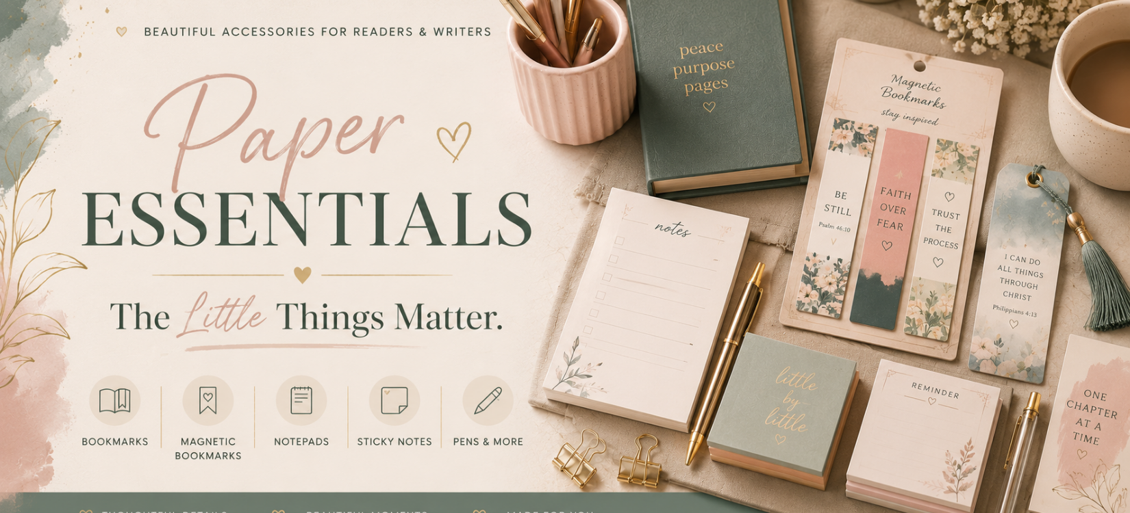 Paper Essentials | Bookmarks, Notepads & Stationery Accessories